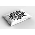 thumbnail image 2 of Ambesonne White Pillow Sham 2 Pack, Occult Eye in Sun, 26"x20", Black and White, 2 of 3