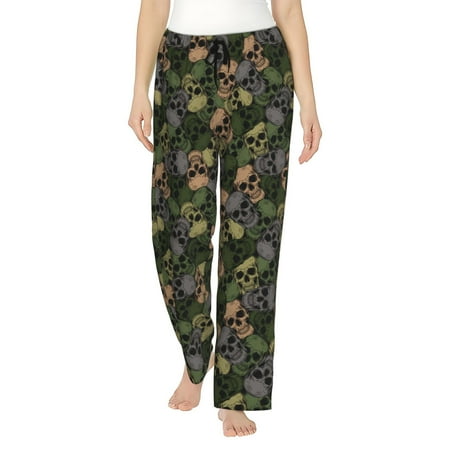 

Fotbe Camouflage Skulls Women s Pajama Pants Sleepwear Pants Pj Bottoms Drawstring And Pockets-XX-Large
