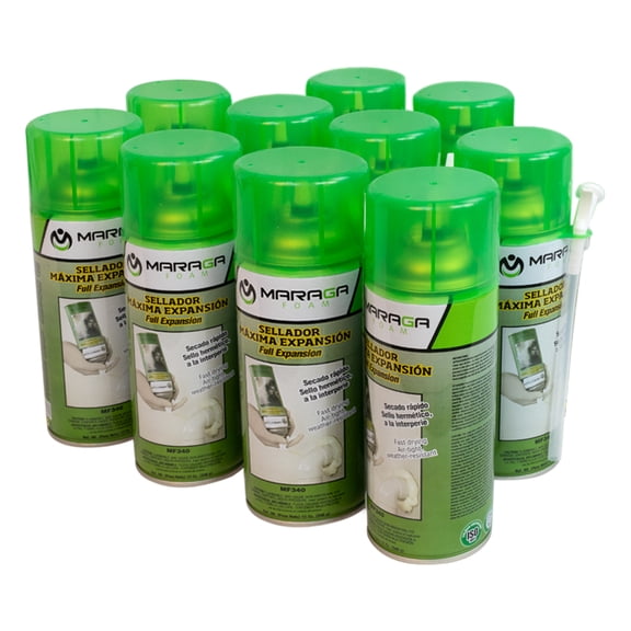 (10 Piezas) Espuma De Poliuretano 340 ml Uso General Múltiples materiales MARAGA