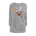 thumbnail image 4 of Women's Fuzzy Fleece Pullover Tops Christmas Trees Print 2023 Fall Fashion Warm Sherpa graphic Sweatshirt Casual Loose Fluffy Outerwear with Pockets, 4 of 4