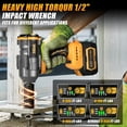 thumbnail image 3 of Llave de impacto inalámbrica Vniissok 1/2 pulgada 20 V para batería Dewalt, 3 of 6