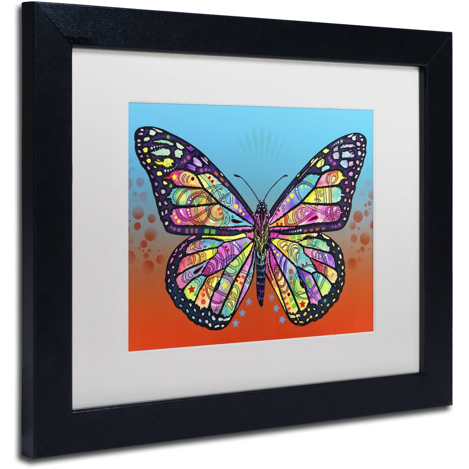 Trademark Fine Art 'Butterfly' Canvas Art by Dean Russo, White Matte, Black Frame