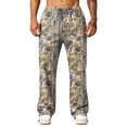 thumbnail image 5 of LTTVQM Woodland Camo Wide Leg Sweat Pants All Season Realtree Leaf Camo Breathable Light Fabric Mens Summer Wide Leg Full Length Trousers Earthy Yellow XL, 5 of 7