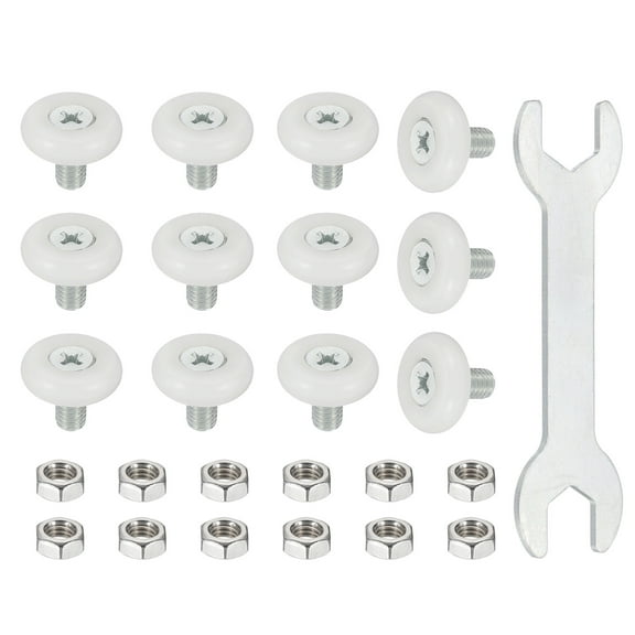 Uxcell Drawer Rollers Wheel Cabinet Positioning Sliding with Screw Wrench for Replacement 0.75"