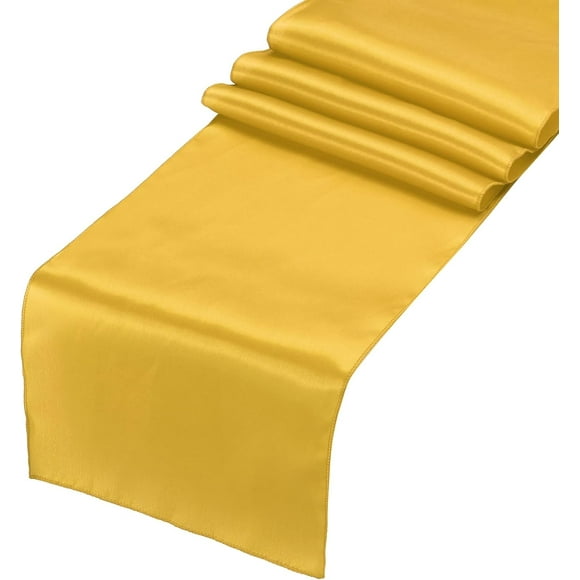 12 Pcs Chemin de Table en Satin Orange 12 Pouces x 108 Pouces Chemin de Table Romantique en Soie Tissu Lisse Décorations de Chemin de Table pour Mariage Salle à Manger Fête d'Anniversaire
