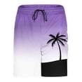 thumbnail image 5 of Mens Hawaiian Swim Trunks Beach Shorts Quick Dry Gradient Boardshorts with Liner Drawstring Swimwear Bathing Suits with Pockets Purple L, 5 of 9
