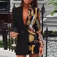 thumbnail image 4 of Sequin Dress Deep V Neck Long Sleeve Trendy Patchwork (L, MultiRed), 4 of 5