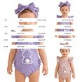 thumbnail image 2 of Coerni My First Easter Baby Girl Outfit New Born Romper Set Ruffle Rabbit Ears Bubble Jumpsuit Bunny Tail Clothes with Bow Headband, 2 of 7