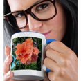 thumbnail image 2 of 3drose, Salmon Colored Hibiscus Abstract Sparkle, 11oz Two-tone Blue Mug, 2 of 6