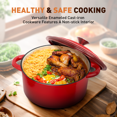 thumbnail image 6 of Sophia & William 7 Pieces Enameled Cast Iron Nonstick Cookware Set, Red, 6 of 9