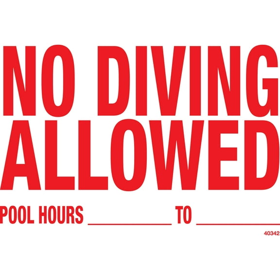 Poolmaster "No Diving Allowed" Sign for Residential or Commercial Swimming Pools