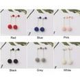 thumbnail image 6 of QQTDFG Drop Earrings Plush Ball Drop Dangle Earrings Faux Fur Pompon Pom Pom Earring-grey, 6 of 9