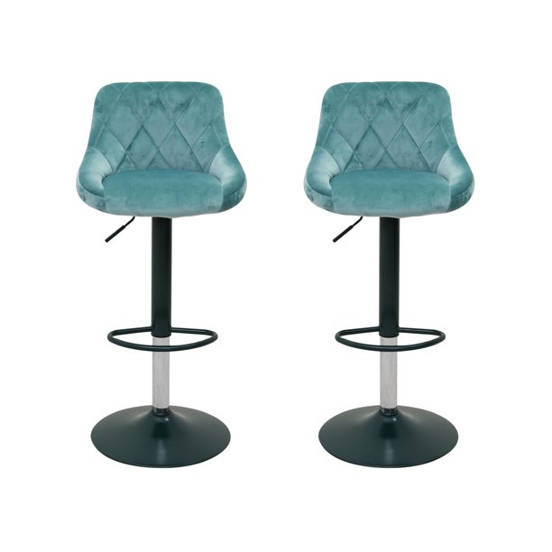 Set de 2 bancos para barra con altura ajustable tapizados en tela Cosmobel Buddha