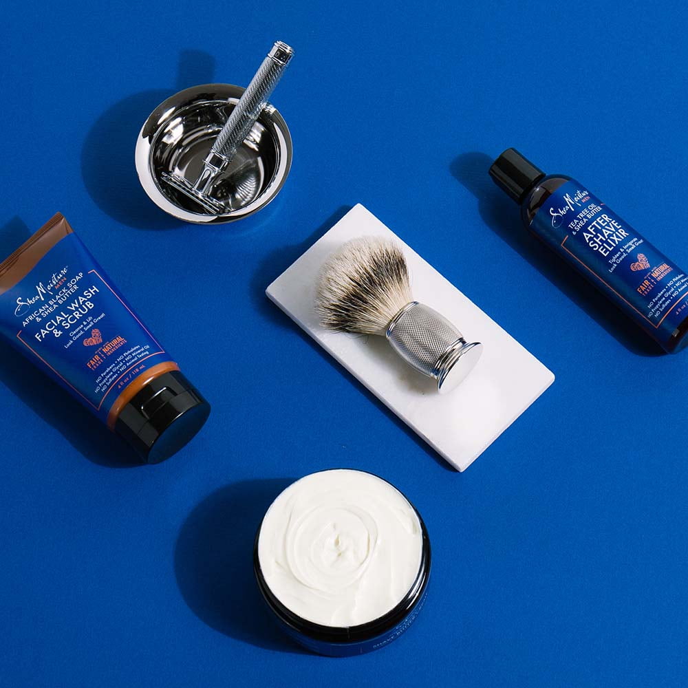 shea moisture men's facial wash and scrub