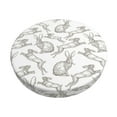 thumbnail image 2 of Xecao's Hand Drawn Rabbit Print Stool Covers offer stylish, washable protection for PU round bar stools, perfect for home or commercial use., 2 of 7