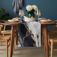 thumbnail image 2 of Marble Black Table Runner - 90 Inch Long, Kitchen Dining Table Runner Dresser Scarves, Abstract Gold White Brick Stone Motif Farmhouse Decor for Coffee Tables Wedding Party Banquet, 2 of 8