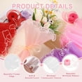 thumbnail image 3 of 4 Yards Flower Wrapping Mesh Paper Bouquet Floral Packaging Paper with Organza Ribbon for Valentine's Day Wedding Birthday Florist Supplies, White/Light Pink, 3 of 6