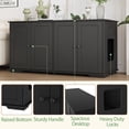 thumbnail image 6 of Lovinouse Cat  Litter Box Enclosure, Large Hidden Decorative Litterbox Cabinet Furniture with Magnetic Doors, Cat Hole and Raised Bottom for 2 Cats, Black(47.2"x 19.7"x 23.6"), 6 of 7
