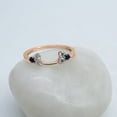 thumbnail image 3 of Dazzlingrock Collection Round Blue Sapphire and White Diamond Wedding Ring Guard Wrap Enhancer Band For Women in 14K Rose Gold, Size 4.5, 3 of 6