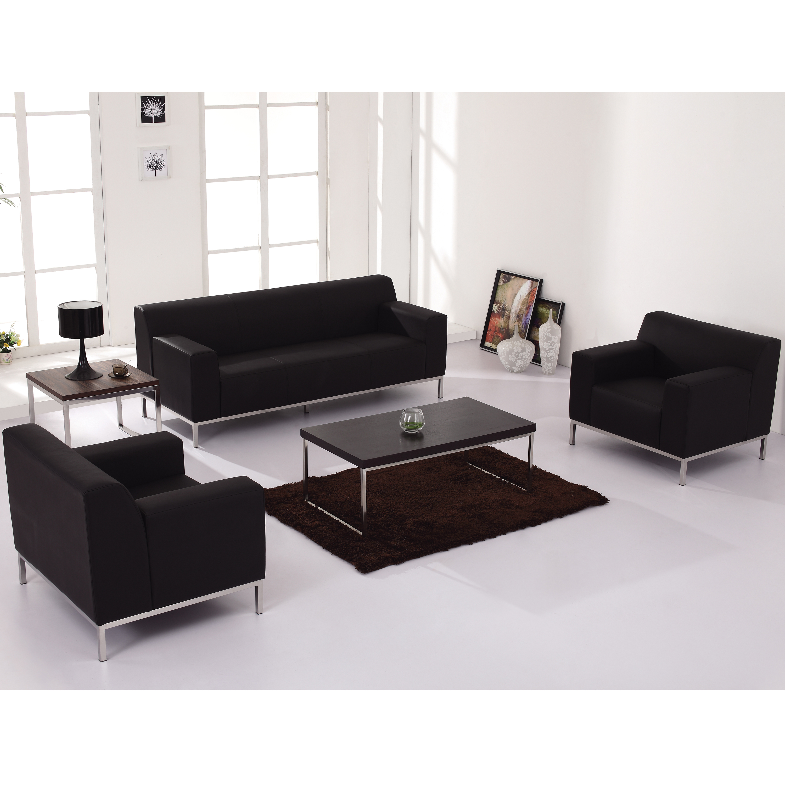 Flash Furniture HERCULES Definity Series Contemporary Black LeatherSoft Loveseat - image 2 of 5