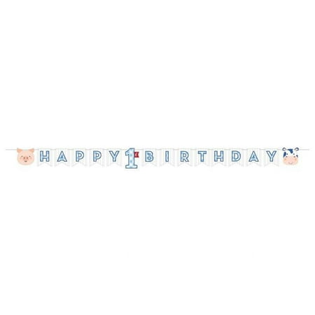 Creative Converting 340237 Farmhouse 1st Birthday Boy Banner