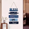 thumbnail image 1 of Letrero de placa de pared de madera de estilo Vintage, colgador de arte artesanal, letrero de pared decorativo para puerta de granja interior, Azul BLESIY Letrero para colgar en la pared, 1 of 8