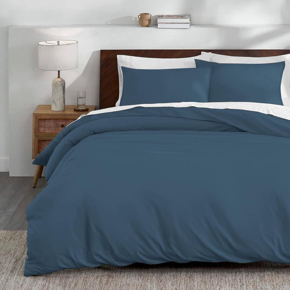 Juego de Funda Duvet Bluelander para Edredón Queen Diseño Liso Azul