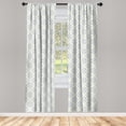 thumbnail image 2 of Ambesonne Moroccan Curtains, Repetitive Triangles Dots, Pair of 28"x63", Lavender Blue and Cream, 2 of 4