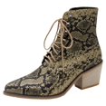 thumbnail image 1 of NECHOLOGY Botas Mujer Adulto Femenino Zapatos Botines de mujer Botines cortos Tacones altos con cordones Zapatos puntiagudos antideslizantes Botas de mujer con punta de mujer (Yellow, 8.5), 1 of 6