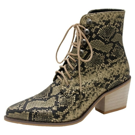 

ZHAGHMIN Botines De Mujer De Vestir Elegantes Toe Heels Serpentine Booties Women Short Fashion Shoes Hight Pointed Lace Up Non Slip Women S Boots Women S Boots & Booties Lace Up Boots For Women No H