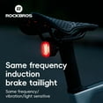 thumbnail image 6 of ROCKBROS R2 Co-Frequency Bike Tail Light Cycling Lamp Rear Brake Light,Vibration & Light sensitive 4 Light Modes 260mAh Waterproof Adjustable Cycling Taillight Night Ride, 6 of 18