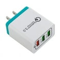 thumbnail image 3 of 3-Port Quick Charge USB Wall Charger, FREEDOMTECH QC 3.0 USB Wall Charger Fast Qualcomm for iPhone X 8 Plus Samsung Galaxy Note 8, S8, S8 Plus, S7 S6 Edge+, Note 5/4/3, LG G5, G6 V20 Nexus 6, HTC 10, 3 of 4