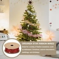 thumbnail image 4 of Uxcell Organza Star Ribbons Wired Christmas Tree Print Glitter Ribbon Red 1.6 in, 4 of 6