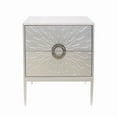 thumbnail image 2 of Pasargad Home Luna 2 Drawers Nightstand with Silver Metal Frame, 2 of 10