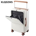 thumbnail image 2 of KLQDZMS equipaje de alta calidad 20 "22 pulgadas caja de contraseña de embarque 24" cubierta de carrito con apertura frontal maleta de cabina de carga USB, 2 of 4