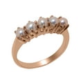 thumbnail image 1 of LBG British Made 10k Rose Gold Cultured Pearl Womens Promise Ring - 33 size options - Size 9.5, 1 of 7