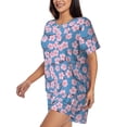 thumbnail image 2 of Fuzoiu Orchids Flowers Print Women's Short-Sleeved Pajama Set,Lounge Sleepwear Set,Womens Pajama Sets 2 Piece,Button-Up Top and Shorts with Pockets-Small, 2 of 7