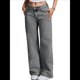 thumbnail image 2 of Jeans Rectos para Mujer, Cintura Alta, Pierna , Holgados, Elásticos, Estilo Boyfriend, Holgados Lavar la Ceniza XL, 2 of 8