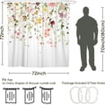 thumbnail image 4 of Boho Floral Shower Curtain for Bathroom,Spring Summer Wildflower Eucalyptus Shower Curtain with Hooks,Nature Polyester Fabric Shower Curtains Machine Washable Waterproof Bath Decor 72" x 72", 4 of 6