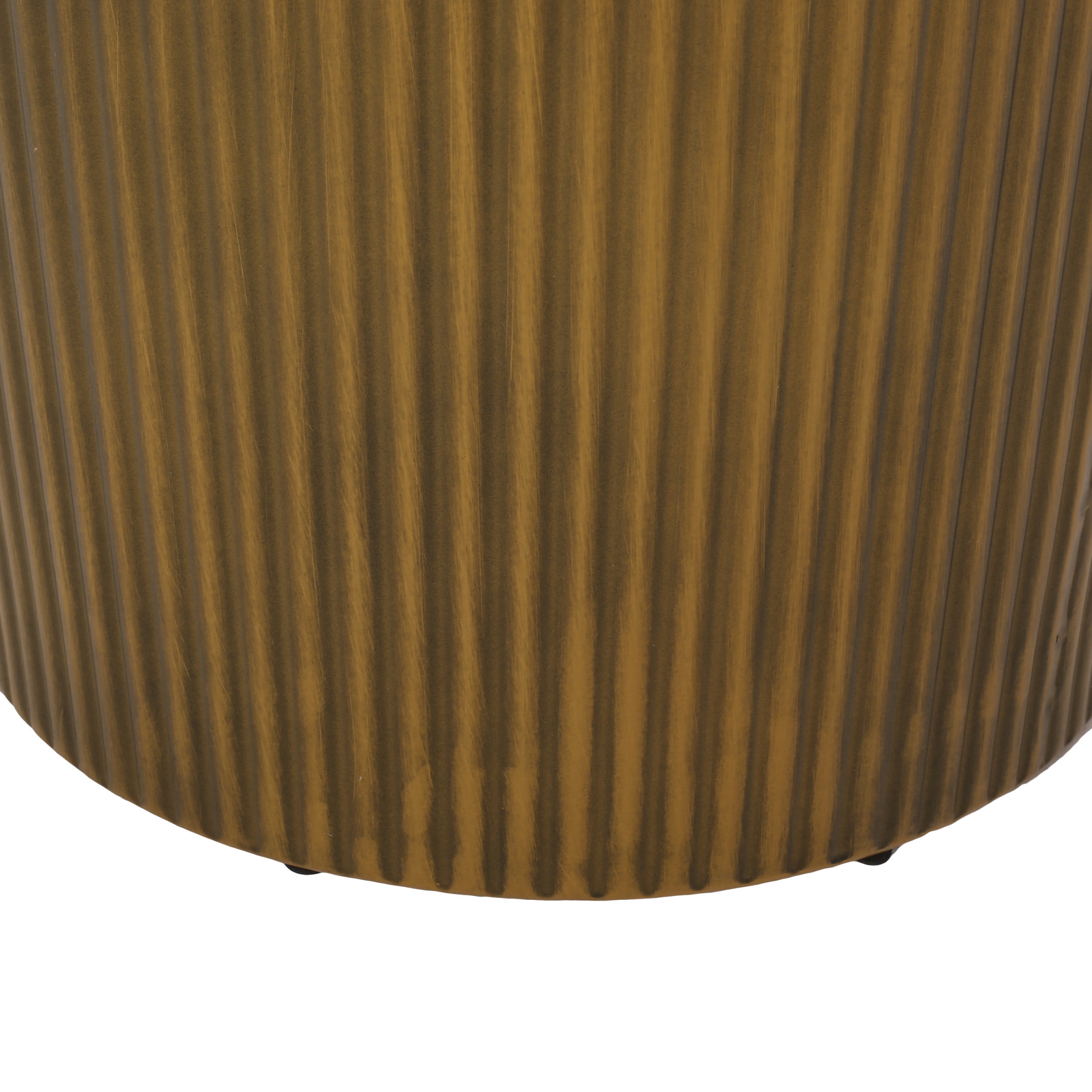 Noble House Bartram Metal Sunburst Side Table, Brushed Antique Gold