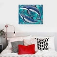 thumbnail image 5 of Orinice Dolphins Paisley Border Maximalism Fine Art Aesthetic Poster & Print Wall Painting for Classroom Kitchen Office Farmhouse Bathroom Room Decor Pictures Wall Art Canvas Living Room Bedroom, 5 of 6