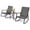 Gray, variant on Gymax 3PCS Rattan Bistro Rocking Chair Set Patio Furniture Set w/ Gray Cushions