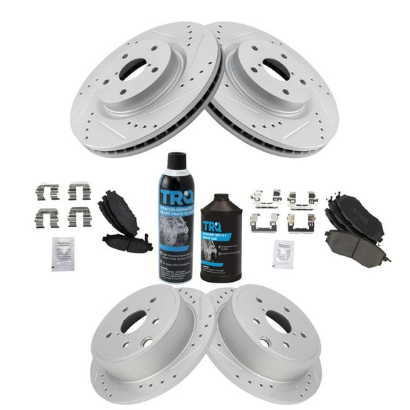 TRQ Performance Front and Rear Brake Pad & Rotor Kit BKA45655 Fits Select 2015-2019 Subaru WRX