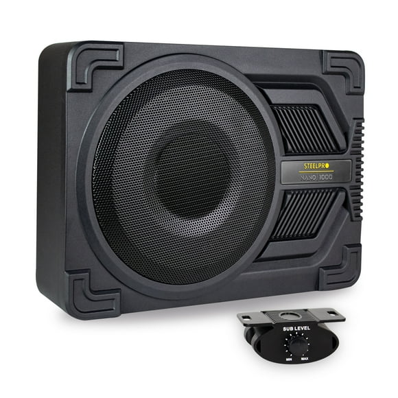 Subwoofer 10puLG Amplificado Steelpro Nano1000 1000w Color Negro