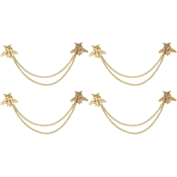 Broches y alfileres de cadena de abeja, alfileres de cadena para mujer, broche de seguridad para ropa, joyería y decoración.