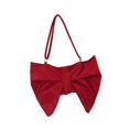 thumbnail image 3 of Bolso de hombro con lazo arrugado para mujer, bolso ligero tipo tote para la calle, regalo para uso diario. borgoña, 3 of 9