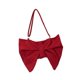 thumbnail image 3 of Bolso de hombro con lazo arrugado para mujer, bolso ligero tipo tote para la calle, regalo para uso diario. borgoña, 3 of 9
