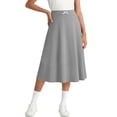 thumbnail image 2 of ZToonmas Girls' 5-15Y Solid Color A-Line Midi Skirt Elastic Waist Flared Skirt with Bow Kids' Casual and Sports Skirt, 2 of 8