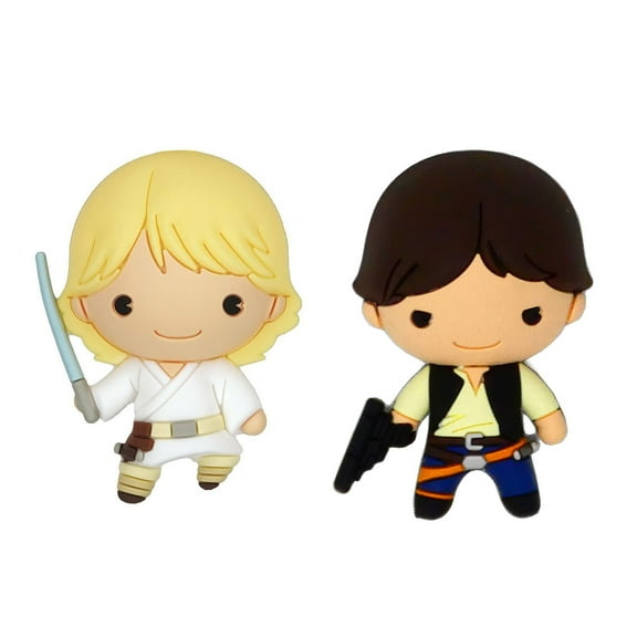 Star Wars Han Solo and Luke Skywalker 3D Foam Kitchen Refrigerator Magnet (2 pack)