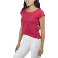 thumbnail image 4 of ToBeInStyle Women's Sheer Asymmetric Scoopneck T-Shirt, 4 of 4
